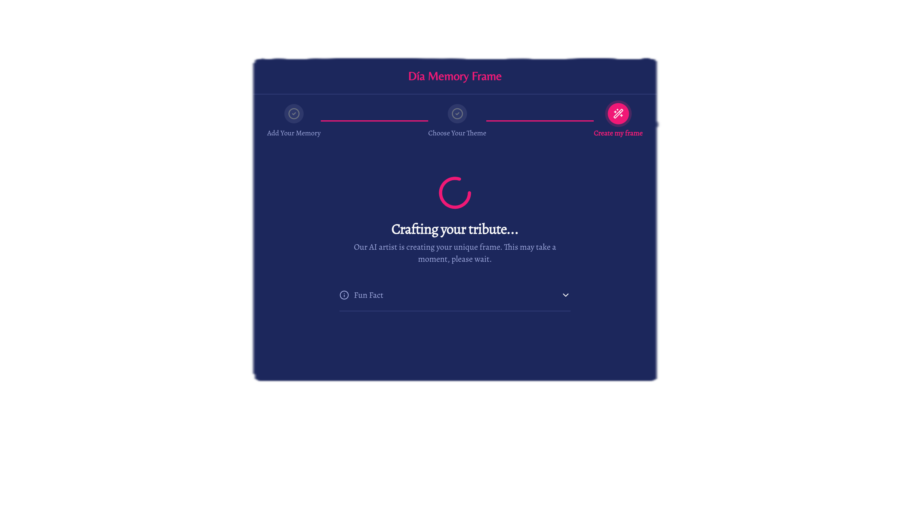 Loading screen with fun facts